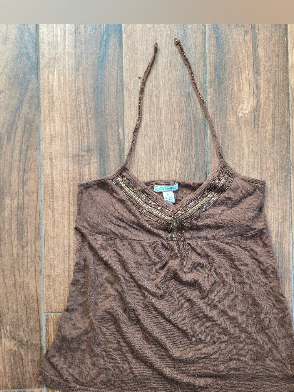 Vintage Aeropostale Halter Princess Cut Boho Y2K Tank Medium